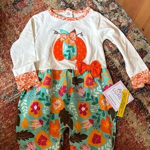 Colorful Floral Fall Baby Romper